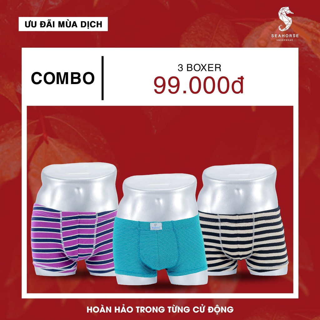 COMBO 3 QUẦN BOXER NAM SEAHORSE