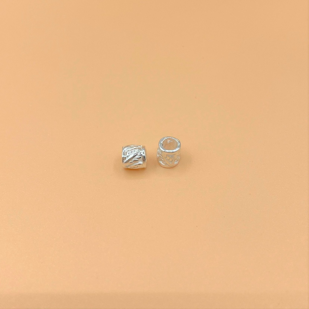 Charm bạc trụ nối có hoa văn - Charm bạc 925 - Mã CB030