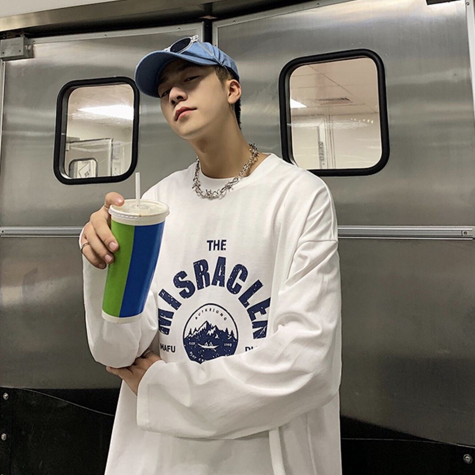 Áo thun tay dài nam nữ form rộng 2N Unisex phông cotton in Naliee màu xanh/trắng/đen