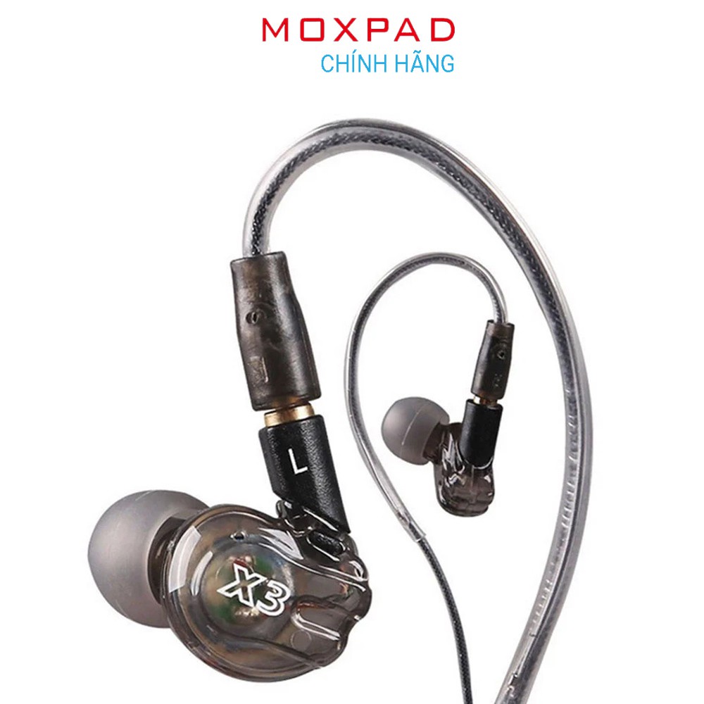 Tai nghe Moxpad X3 - Hàng chính hãng Dây dẫn tháo rời, Có mic thoại thumbnail