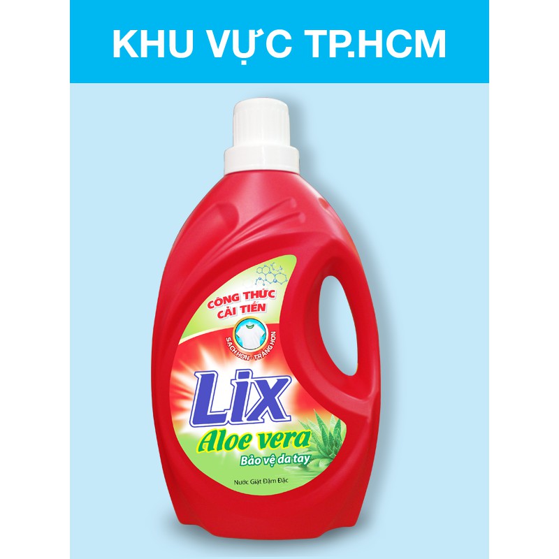 Nước giặt Lix Aloe Vera Bảo vệ da tay can 3kg6