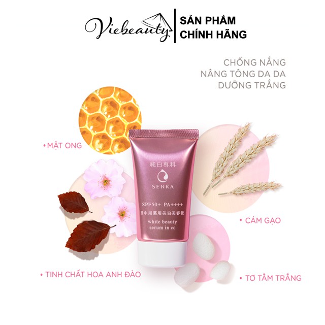 Chống Nắng Dưỡng Trắng Body Toàn Thân Senka Serum 3 trong 1 Senka White Beauty CC 40g - Vie Beauty