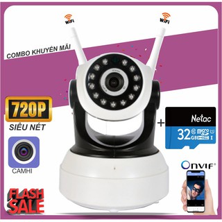 Camera IP Wifi CAMHI HD720P - Tặng kèm thẻ 32GB