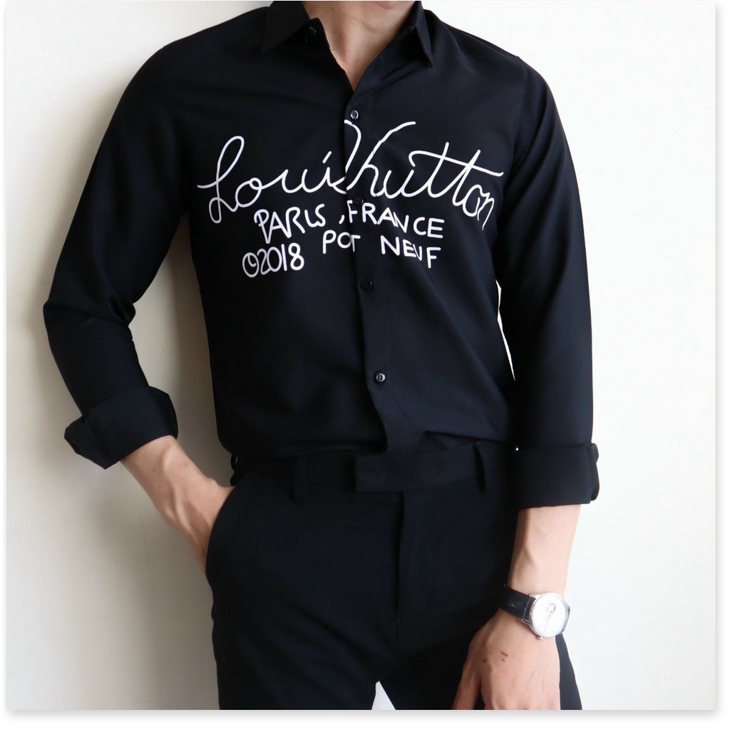 Áo sơ mi in thêu dài tay dành cho nam giới cực phong cách , hot 2021 KHANH AN