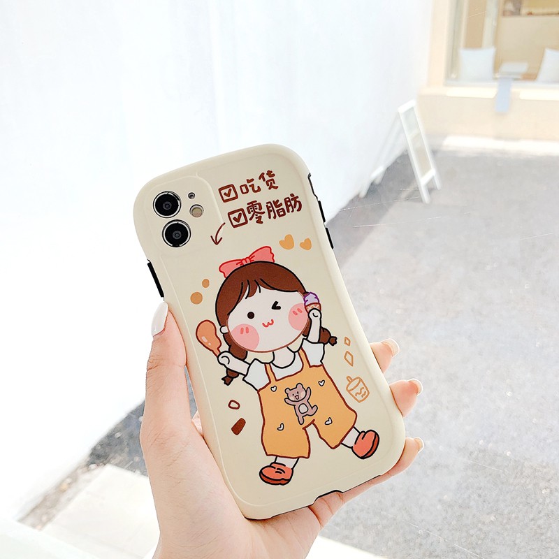 Ốp lưng iphone MilkTea Girl IMD viền cong dày dặn 5/5s/6/6plus/6s/6splus/7/7plus/8/8plus/x/xs/11/12/pro/max/plus/promax