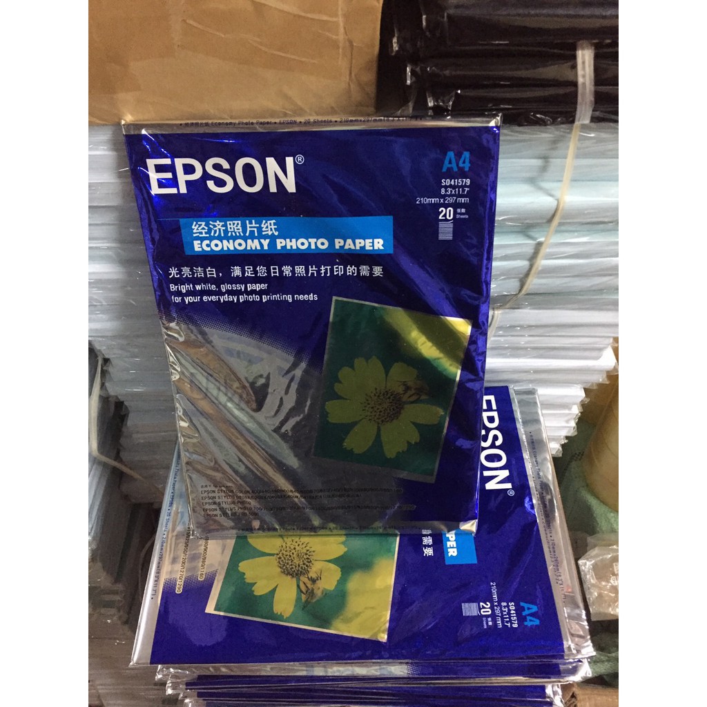 Giấy In Ảnh A4 EPSON Hoa Cúc Định Lượng 200Gsm Giấy Bóng 1 Mặt - 20 Tờ/ 1Ream