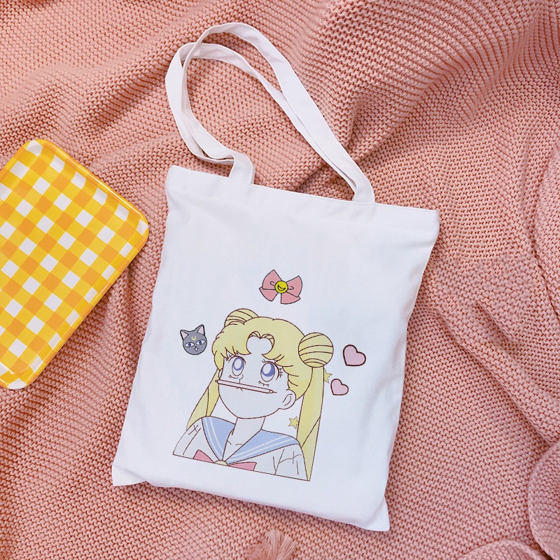 Sailor moon Túi tote Họa Tiết Thủy Thủ Mặt Trăng Hoạt Hình Phong Cách harajuku Cho Nữ