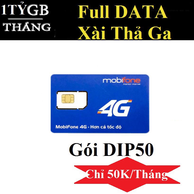 [DTHN-IPHN2-DIP50-F120WF] Sim 4g Mobifone MAX KHÔNG GIỚI HẠN DUNG LƯỢNG DATA