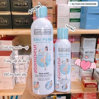 💧💧Xịt khoáng Evoluderm Eau Pure Pháp 150ml - 400ml 💦