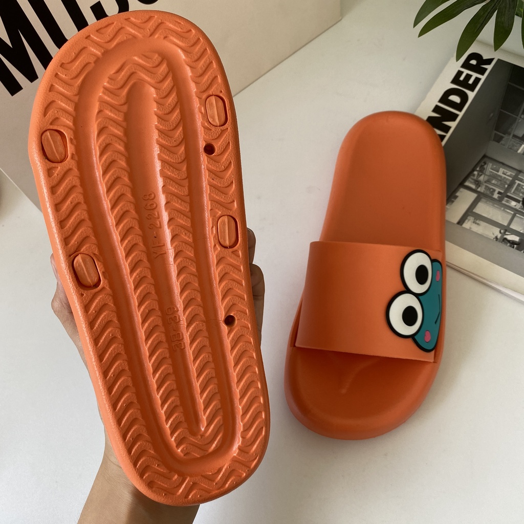 JY502-C3 ẾCH XANH NGANG Dép dán hình đế mềm quai ngang phong cách unisex nặng động, đa dạng màu sắc