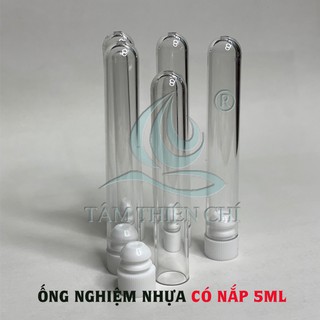 Ống nghiệm nhựa PS trắng trong có nắp không nhãn 5ml HTM túi 100 cái