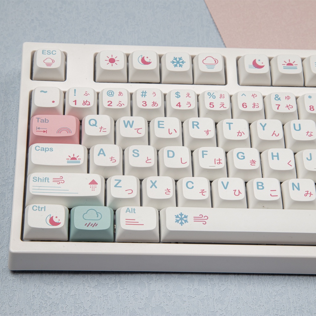 Weather keycap XDA Profile PBT sublimation keycaps Nắp Phím Chủ Đề Lông Vũ PBT Hỗ Trợ 61/64/84/87/98/104