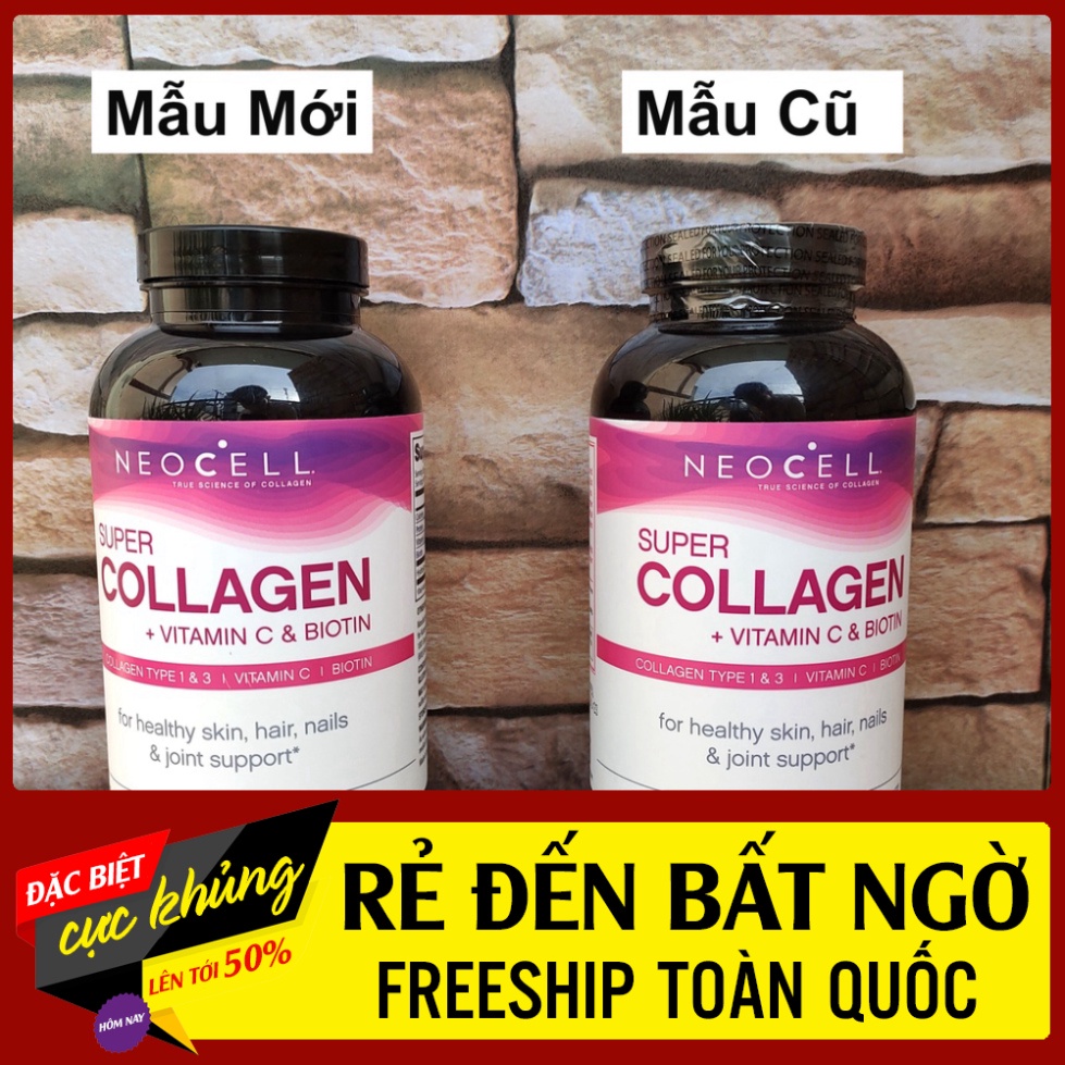 GIÁ HỦY DIỆT  Viên Uống Super Collagen Neocell +C 6000 Mg type 1 - 3 Neocell 360 và 250 viên >>>>>