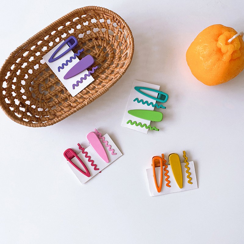 Set 4 kẹp tóc màu sắc dễ thương đáng yêu xinh xắn cao cấp cho bé