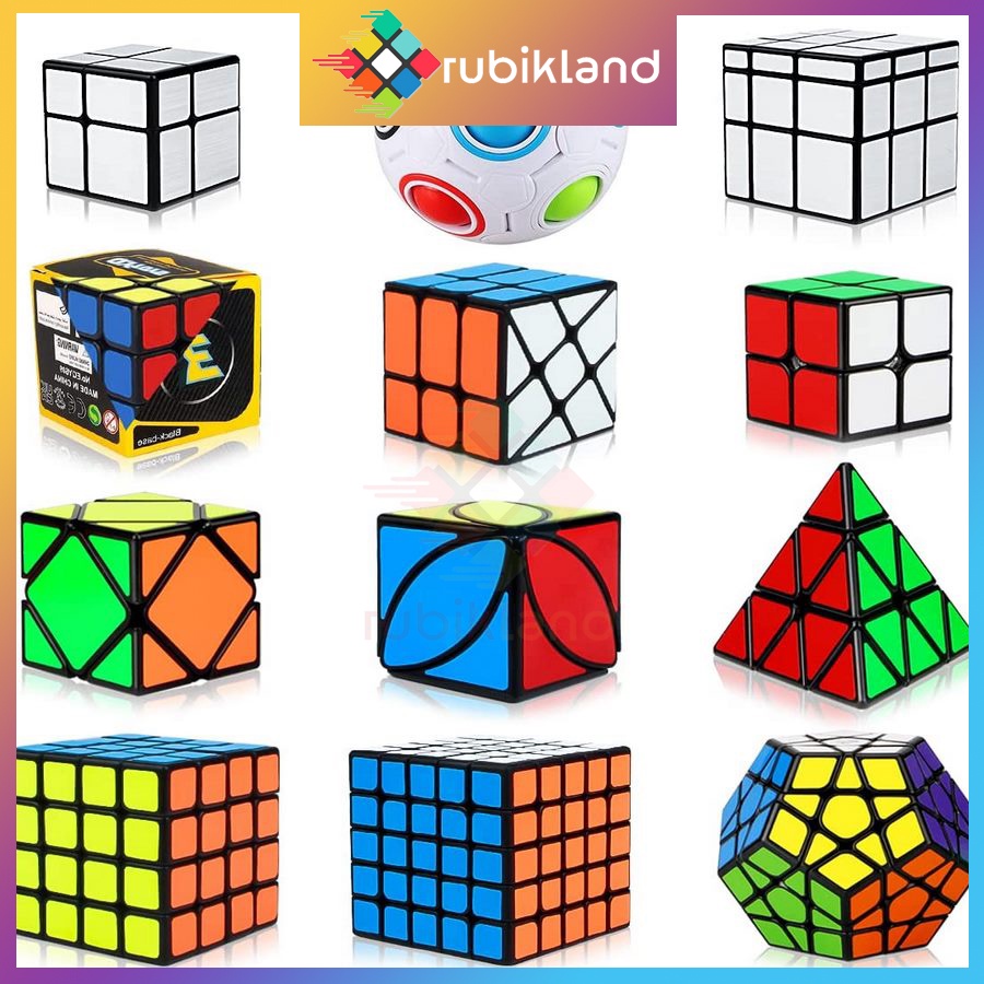 Rubik Viền Đen QiYi 2x2 3x3 4x4 5x5 Pyraminx Megaminx Skewb Mirror Ivy Đồ Chơi Trí Tuệ Rubic