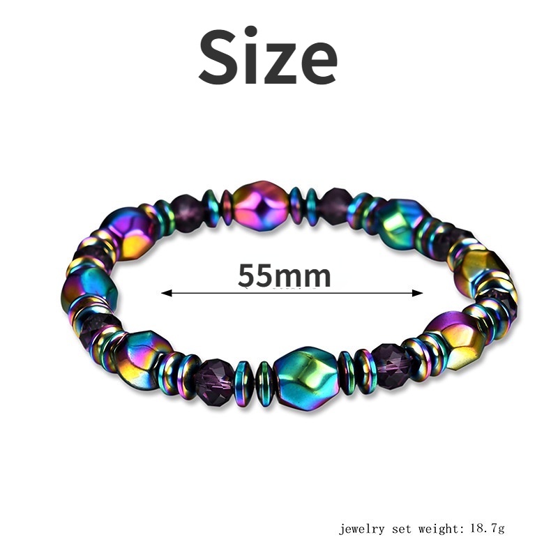 1 Vòng Tay Đá Hematite Màu Đen Từ Tính Chăm Sóc Sức Khỏe