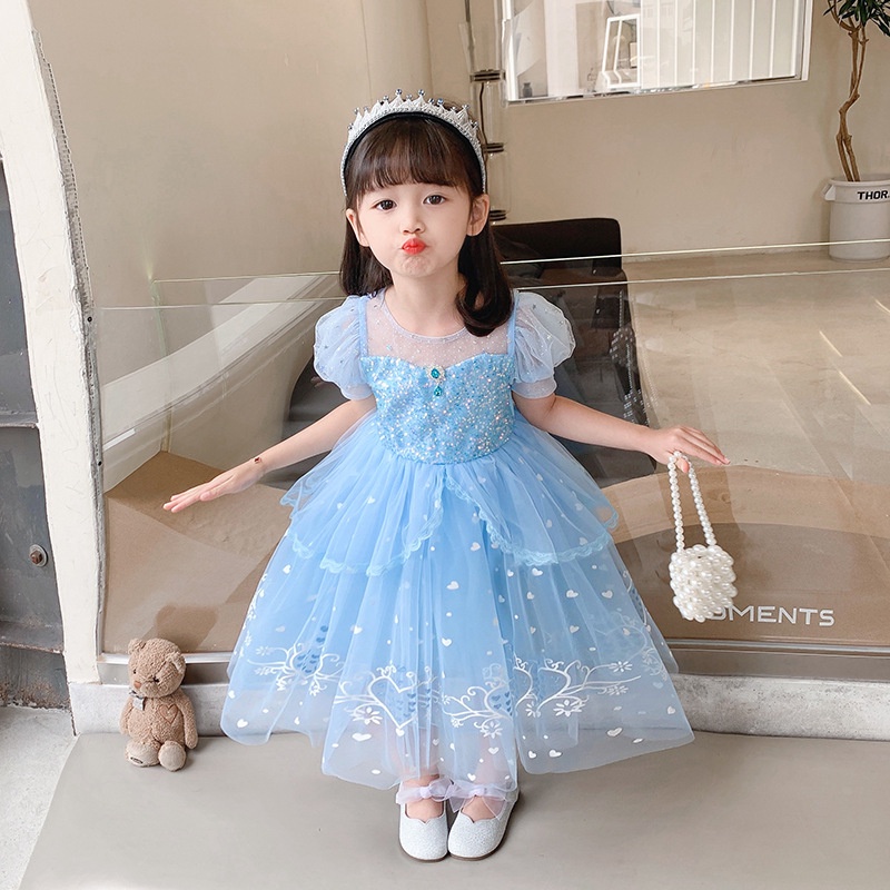 Đầm Hóa Trang Công Chúa Elsa Cho Bé Gái 3-8 Tuổi