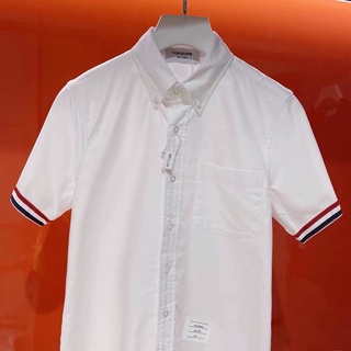 Áo sơ mi Thom browne trắng, tay ngắn vải oxford cao cấp