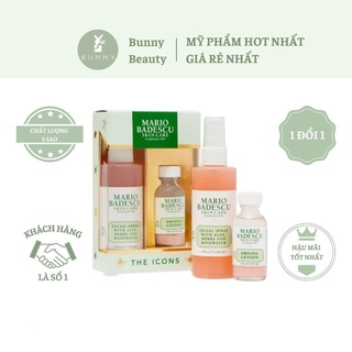 Set nước hoa hồng và chấm mụn Mario Badescu The Icons: Drying Lotion & Rose Facial Spray Duo Bunny Beauty hàng đủ