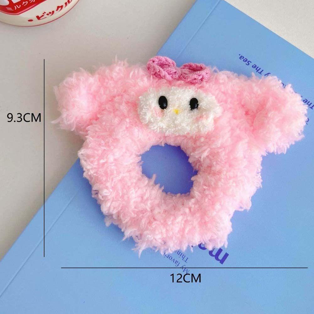 NICKOLAS Dây Cột Tóc Cao Su Co Giãn Bọc Vải Lông Hình Melody Hoạt Hình Thời Trang