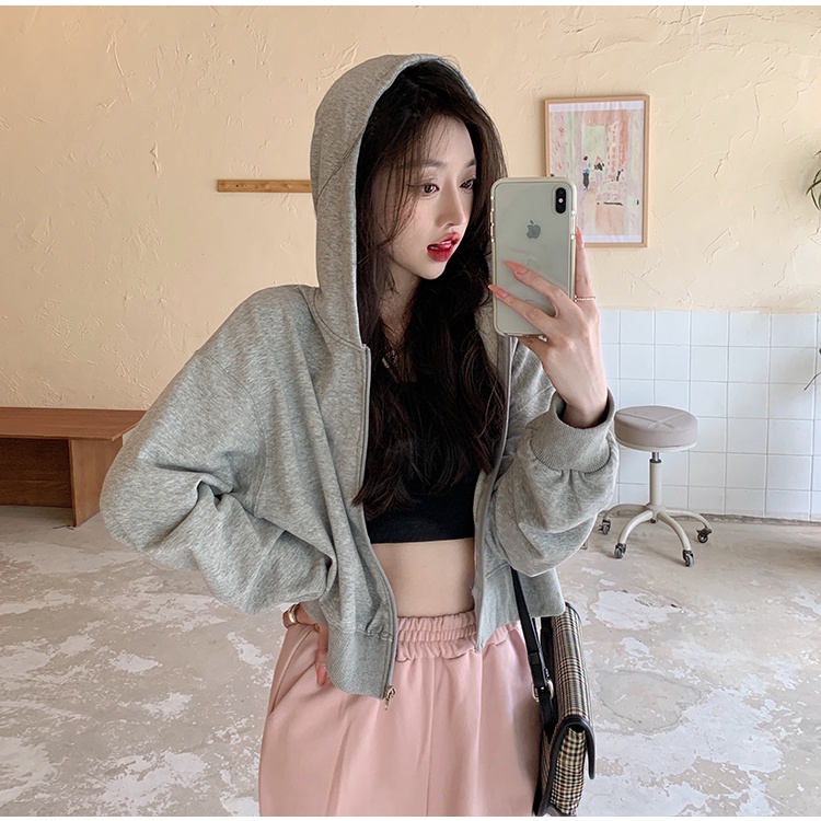 Phụ Nữ Mùa Thu Phong Cách Mới Dây Kéo Đỉnh Phong Cách Hàn Quốc Thời Trang Khí Chất Áo Khoác Ngắn
