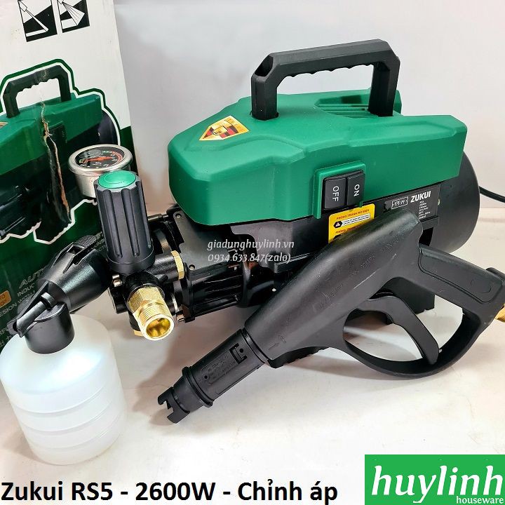 Máy rửa xe gia đình công suất 2400W Zukui RS3 Zukui RS5 - Có chỉnh được áp - Dây 15 mét - Tặng thân nối dài súng