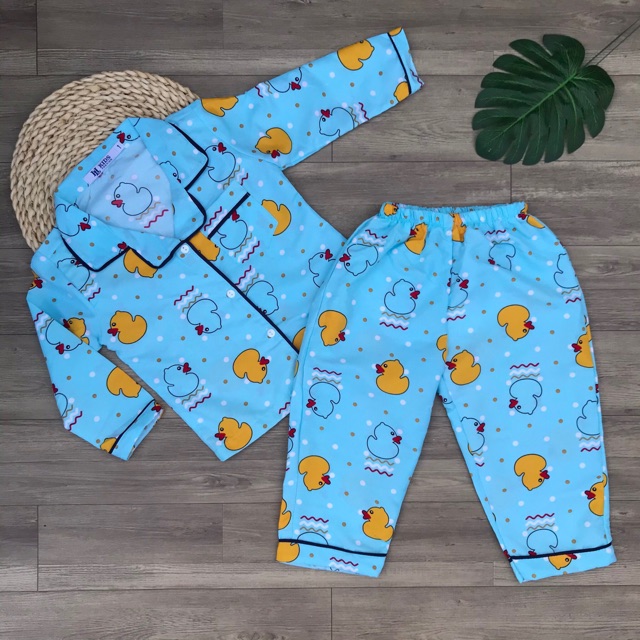 Bộ mặc nhà Pijama vải Kate tay dài quần dài cho bé trai (12-30KG) HIROKIDS