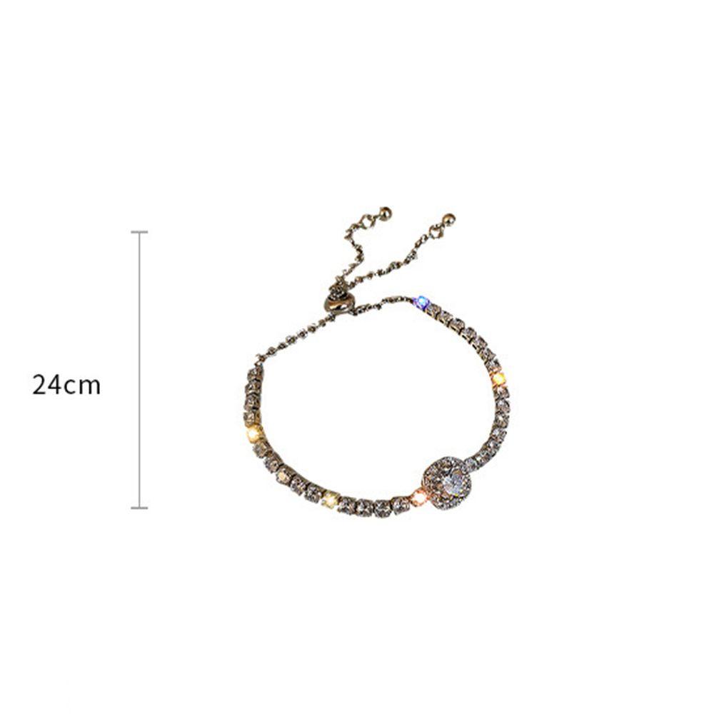 QQMALL Vòng Tay Đính Đá Hình Vuông Phong Cách Hàn Quốc Cho Nữ