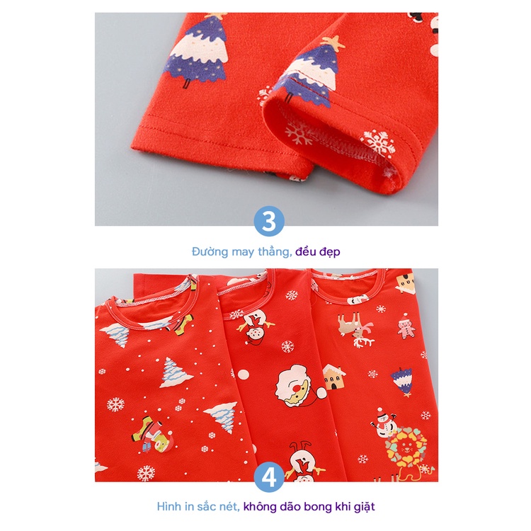 Quần áo trẻ em mùa đông bộ nỉ mặc nhà bé gái bộ đồ noel bé trai in hình ngộ nghĩnh mẫu mới 2022