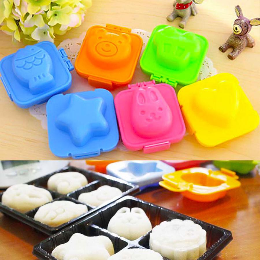 Bộ 6 khuôn ép cơm,ép trứng và bánh đẹp mắt tạo sự tò mò cho bé - bộ 6 khuôn ép cơm