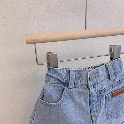 [Hàng Mới Về] Quần Short Denim Phong Cách Châu Âu Năm 2021 Dễ Phối Đồ Thời Trang Cho Bé Gái 5
