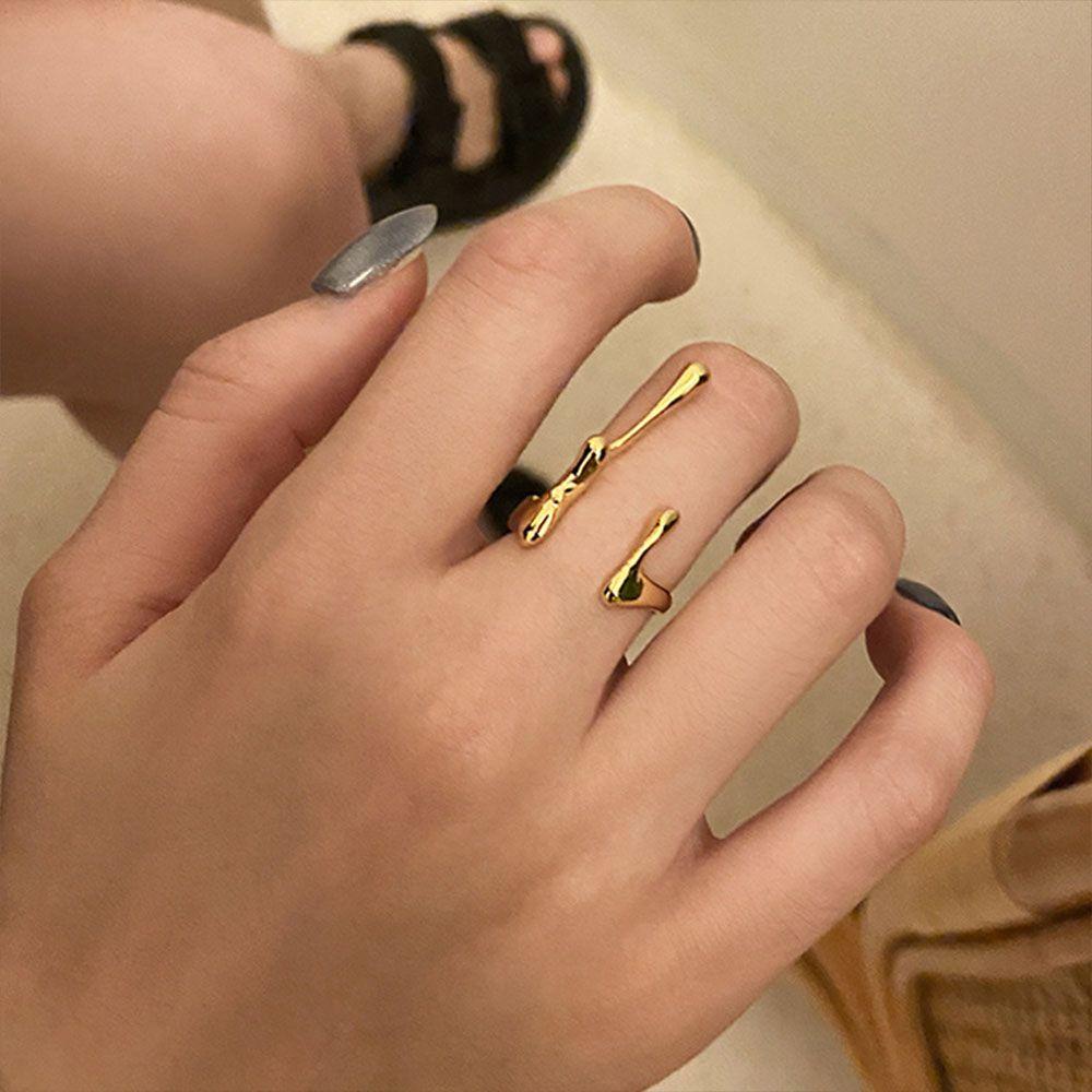 Nhẫn Hở Hình Đá Nham Thạch Phong Cách Hàn Quốc Cá Tính Cho Nam