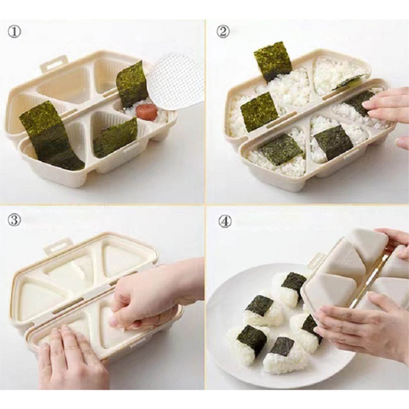 Khuôn Làm Sushi Hình Tam Giác 2 Màu Tiện Dụng Cho Nhà Bếp