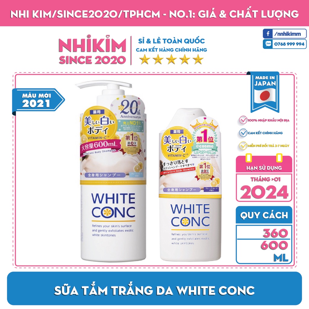 [ TỔNG KHO ] Sữa Tắm Trắng Da White ConC