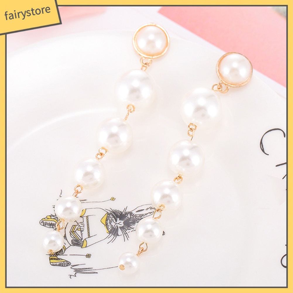 Khuyên Tai Dáng Dài Đính Hạt Ngọc Trai Nhân Tạo Thời Trang