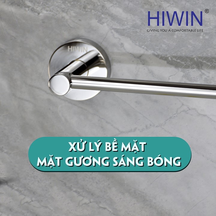 Giá treo khăn, thanh vắt khăn đơn nhà tắm inox 304 mặt gương bóng HIWIN Y-5040