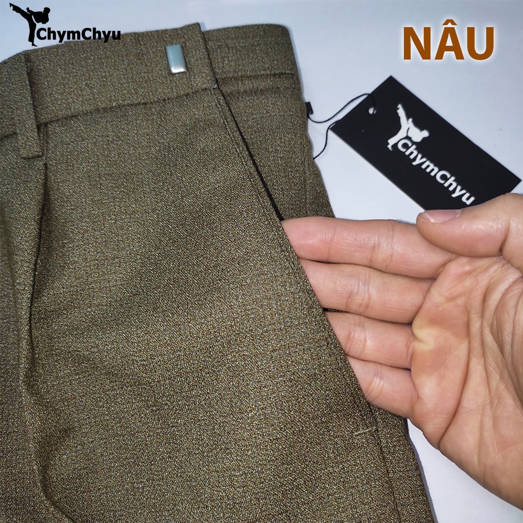 Quần Âu Trung Niên Cao Cấp Nam Ống Suông ChymChyu Cho Người Trung Tuổi Màu Nâu