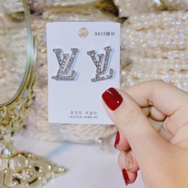 Bông tai Chữ X đính đá tỉ mỉ lấp lánh