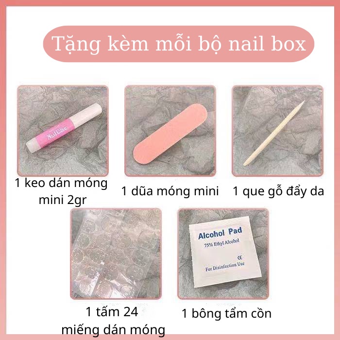 Nail Box Móng Úp Thiết Kế Trơn NB33 Nailbox Trơn Màu Trắng Sữa Sơn Siêu Bền