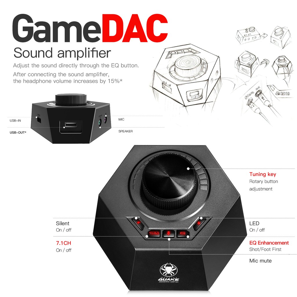 [Mã SKAMSALE03 giảm 10% đơn 200k] DAC GS5 Plextone bộ giải mã âm thanh Gaming hỗ trợ giả lập 7.1