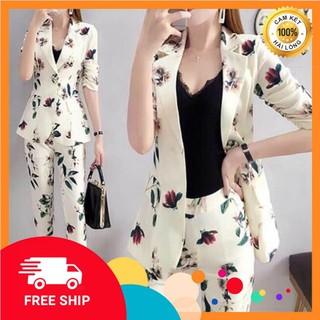Set bộ nữ - Set bộ vest in hoa cao cấp