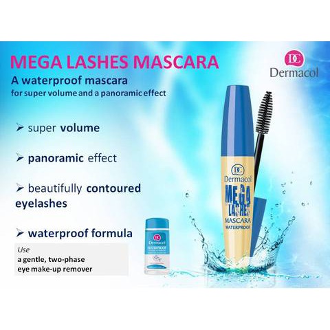 Chuốt Mi Không Thấm Nước Dermacol Mega Lashes Mascara Waterproof 12.5ml