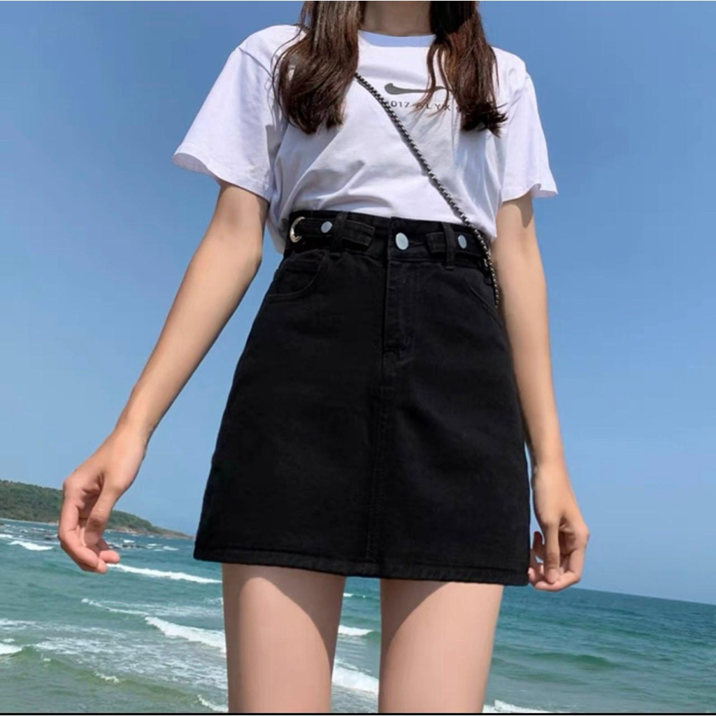 [Bigsize] Váy quần nữ hàng co giãn mạnh mẫu trơn màu đen lưng kiểu mã 4302