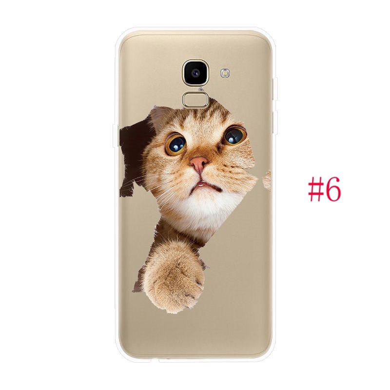 Ốp lưng TPU mềm cho Samsung Galaxy J2 Pro J4 J6 J8 2018 M10 M20 Mèo và chó dễ thương Hoa văn