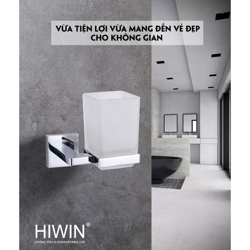 Kệ cốc đơn cạnh vuông đồng mặt gương cao cấp sáng bóng Hiwin Y-1202