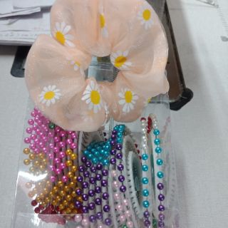 Dây cột  tóc Scrunchies  hoa cúc dễ thương( giá 10k/1chiếc )