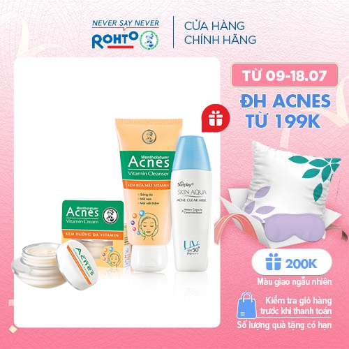 Bộ sản phẩm mờ thâm sẹọ mụn, sáng da chống nắng Acnes