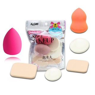 Mút trang điểm[sét 6 miếng] dụng cụ trang điểm mút trang điểm siêu mềm mịn