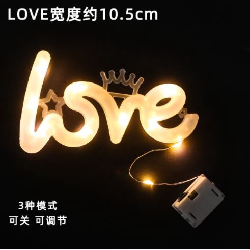 Phụ kiện trang trí bánh sinh nhật bánh kem - Đèn led chữ love, led tròn, dây đèn led vàng 1m