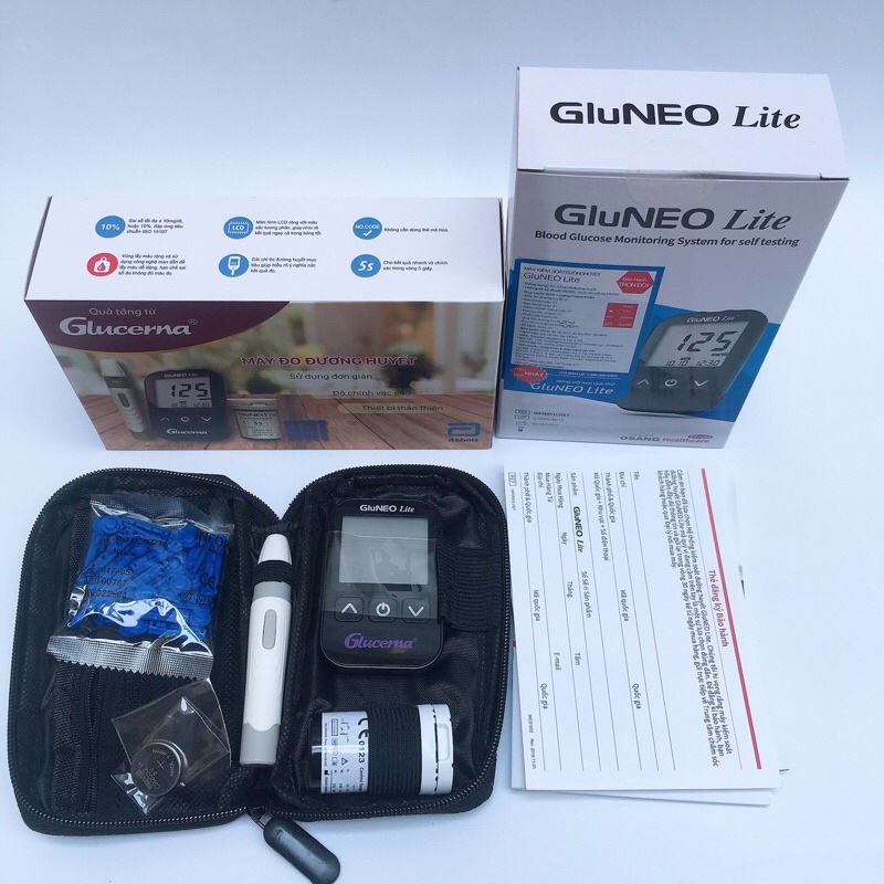 Máy đo đường huyết Gluneo Lite (quà tặng sữa Glucerna)